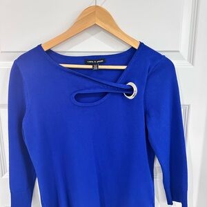 Calvin Klein Royal Blue Top with Silver Ring Detail